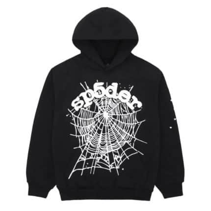 OG Spider Web Black Hoodie for streetwear and casual style. Perfect for fans of Sp5derworlwide and u.