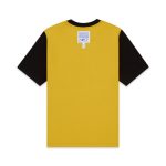 Yellow and black Sp5derworlwide engineer T-shirt with bold design.