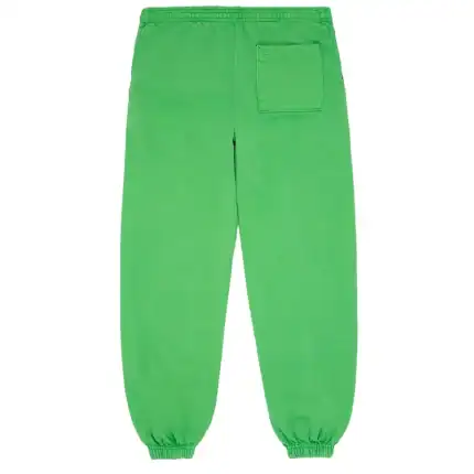 Green SP5DER Classic Sweatpants with comfortable fit and elastic cuffs.