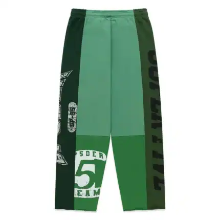Comfortable green and black sweatpants with bold logo and graphic design. Perfect for casual wear an.