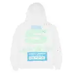 White Sp5der sweatshirt with racing and sponsor logos for adults.