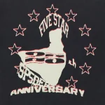 Anniversary T-shirt with Sp5derworlwide logo and star design, celebrating a special milestone.