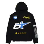 Oversized Sp5derworlwide hoodie with racing graphics and sponsor logos. Perfect for fans of motorspo.