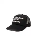 Trucker hat with Sp5der logo, black mesh and adjustable strap. Perfect for casual wear and outdoor a.