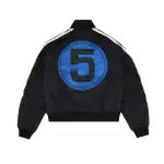 Sp5der Moto Jean jacket with bold number 5 logo, stylish and durable.