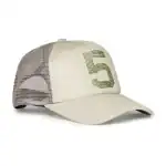 Stylish Sp5der trucker cap with grey slate color and mesh back for breathability. Perfect for casual.